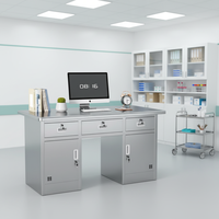 Table d'opération mobile en acier inoxydable, moderne et écologique, pour hôpital, école, bureau médical, atelier, bureau