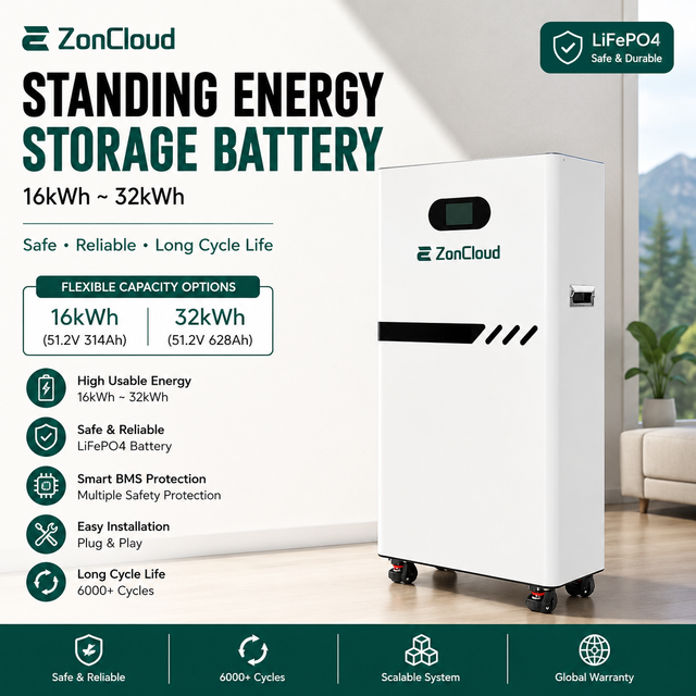 Reliable 51.2V 350Ah 17.92kWh LiFePO4 Battery Floor Standing with Smart BMS IP20 Rated 6000 Cycles for off Grid Solar Storage