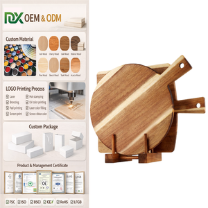 Planche à découper en bois d'acacia naturel personnalisée avec trou <span class=keywords><strong>de</strong></span> suspension, durable, compatible lave-vaisselle, pour servir viande et <span class=keywords><strong>pain</strong></span> - Product Image 1