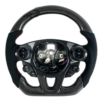 YLC pour Mercedes-Benz 2015-2021 Volant en fibre de carbone personnalisé avec LED W205 C300 E260 E300 S400 G350 GLA 43 GT AMG GLB GLC