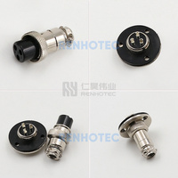 Conector de Aviación GX16 de 16 mm, IP55, Impermeable, Hembra para Montaje en Panel PCB y Macho, Cableado de 2, 3, 4, 5, 6, 7, 8, 9 y 10 Pines