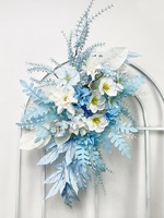 Nouveaux accessoires de mariage, fleurs artificielles de chrysanthème, décor de fiançailles, accents floraux suspendus, toile de fond de salle de mariage, coin mural
