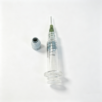 Leere 1ml Dünne Silberne Metall-Glasspritze mit Kolben 1 ml Lange Spritzen für Destillatöl