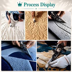 Tappeti e Moquette Personalizzati in Cotone con Design Floreale, Pelo Extra Spesso, Base Antiscivolo, Stile Moderno, Annodati a Mano per Uso Domestico - Product Image 3