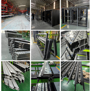 Nội thất 3 Bảng điều khiển di động liên kết Kính cường lực cửa trượt mỏng nhôm hẹp Khung kính thiên văn phân vùng hệ thống trượt - Product Image 6