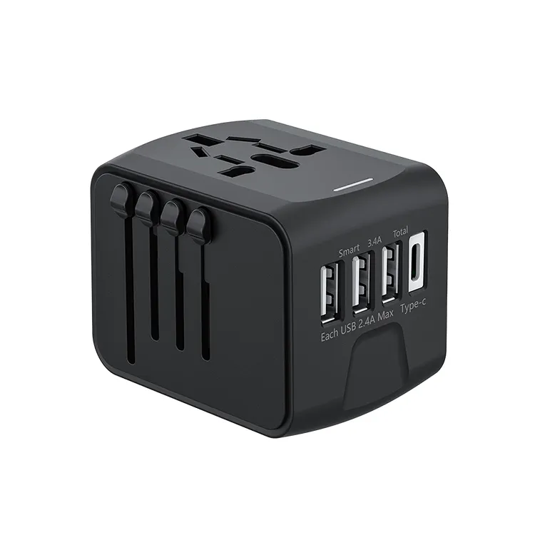 AUS US EU UK Plug Multi-function 3 USB With Type C Wall Charger Universal Travel Adapter