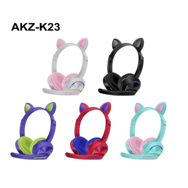 300mAh battery capacity RGB light type-c 3.5mm audio jack over-ear headphones inalambricos AKZ-K23 wireless headphones