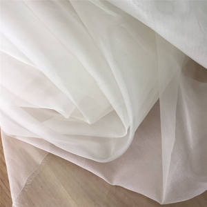 Tissu en organza de soie naturelle rigide respirant 100% pur 5 MM en gros pour robe de mariée, vêtement transparent - Product Image 3