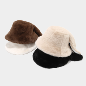 Casquette de pêcheur unisexe de haute qualité pour toutes les saisons, en fausse fourrure, avec des oreilles de lapin et une broderie - Product Image 1