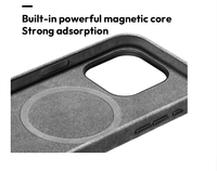 Coque de téléphone portable en cuir de luxe en daim en vrac haut de gamme pour iPhone 16 pro max 15 14 couverture arrière de charge magnétique