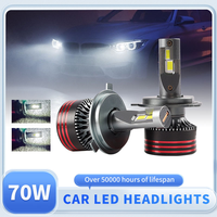 Ampoule de phare LED de voiture M8 PRO CSP 3570 65W 9005 9006 9007 H13 H4 H3 H11 9012 LED 90000LM 6000K Blanc Froid – Remplacement