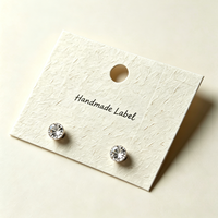 Cartes de présentation pour boucles d'oreilles en papier de riz texturé perforé, personnalisées pour l'emballage de bijoux faits à la main
