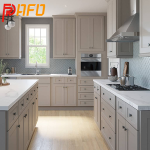 אמריקאי שייקר סגנון ארון pvc ארון מטבח Rta עם האי - Product Image 4