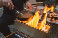 Poêle à bois pliable portable de haute qualité en acier inoxydable IGT, demi-unité, finition brossée, facile à griller, camping