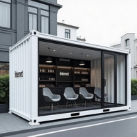 Casa contenedor prefabricada de lujo Casas contenedor de construcción rápida Casa contenedor de dos pisos para tienda Cafetería Bar Uso al aire libre