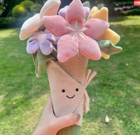 Boneka Genggam Bentuk Buket Bunga, Mainan Anak, Boneka Genggam untuk Acara Wisuda