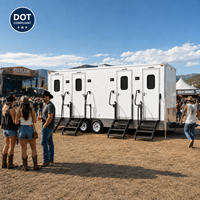 Toilettes mobiles préfabriquées écologiques de conception moderne pour l'extérieur, avec structure en panneaux sandwich et postes en tôle galvanisée, garantie 1 an
