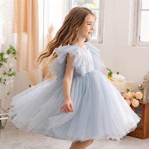 Lente Kindermode Prom Jurken Kids Korte Mouwen Effen Katoenen Jurken Baby Meisjes Jurken - Product Image 4