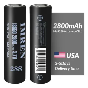 IMREN 18650 battery 2800mah 28S 50A USA STOCK 3.7v 3.6v lithium li ion cell rechargeable inr18650 cylindrical ternary akku US