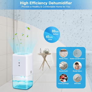เครื่องลดความชื้นขนาดเล็ก ถังน้ำ 2 ลิตร ทำงานเงียบ 45 เดซิเบล สำหรับใช้ในห้องนอน ห้องใต้ดิน สีขาว - Product Image 4