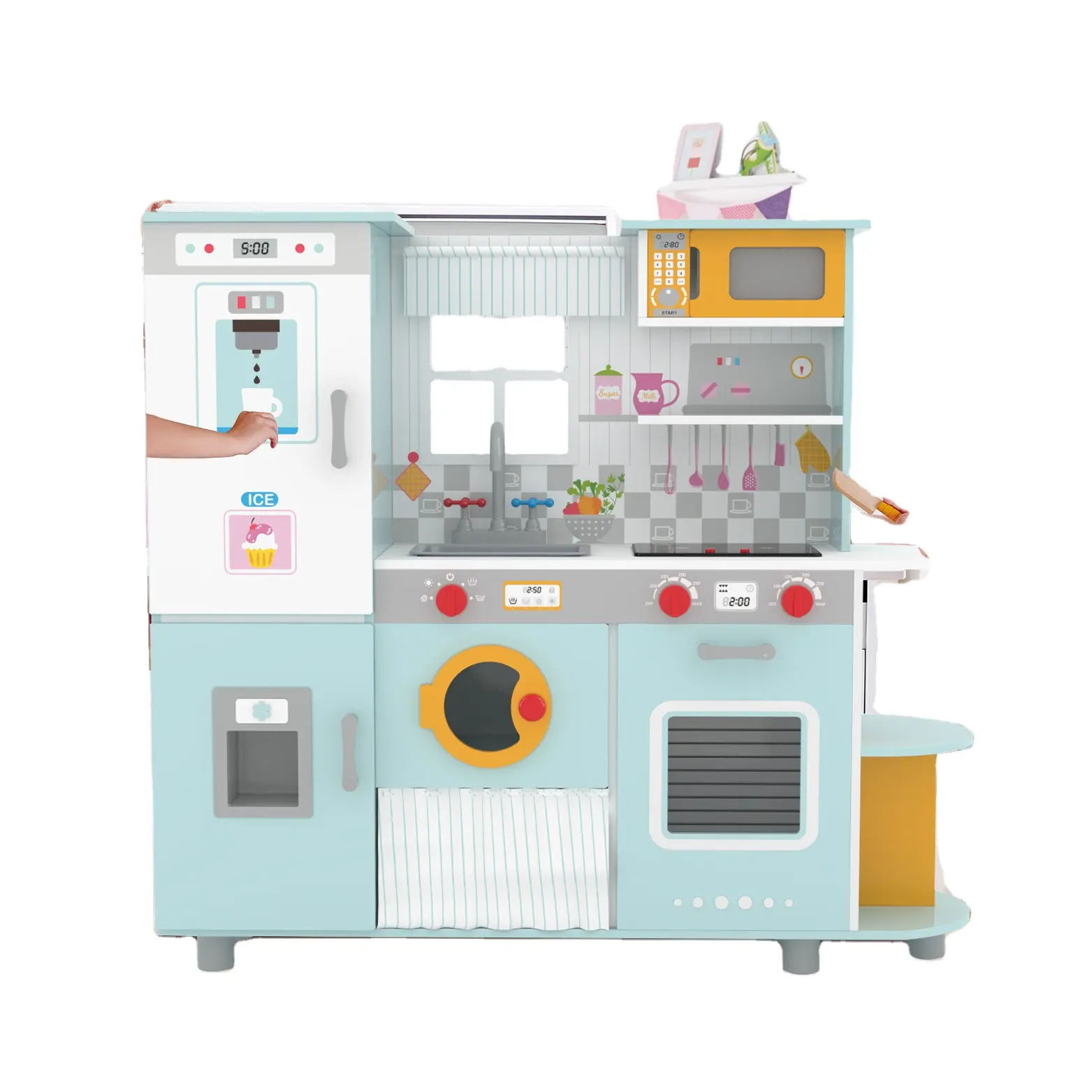 Beste Qualität Big Kitchen Set Spielzeug Kinder Rollenspiel Kochen Lernen Holz spielen Küchen spielzeug Für Kinder Kind