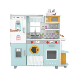 Best Quality Big Set cocina de juguete Kids Pretend Play Cooking Wooden Play Kitchen Toys For child girls juguetes de co grandes