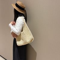 Sac coréen à deux sangles, ouvert sous les bras, tricoté et tissé à la main, tendance automne-hiver, grande capacité, style décontracté pour les vacances