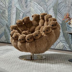 Fauteuil de salon design, fauteuil créatif, personnalité artistique, poupée extraterrestre, poupée animale, fauteuil paresseux en peluche polaire, fauteuil en peluche - Product Image 6