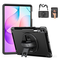 Casing TPU Rugged Defender untuk Samsung Galaxy Tab S12 Ultra 14.6" 2026 dengan Stand Putar 360 Derajat dan Tali Selempang
