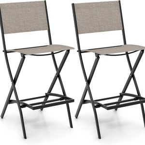 Cross-border folding patio <b>bar</b> <b>stool</b>, outdoor <b>comfortable</b> outdoor fabric folding <b>bar</b> <b>stool</b>, breathable and quick-drying high - Product Image 1