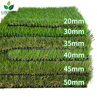 Césped Artificial de Fabricación China, 35 mm de Altura de Pelo, para Uso en Interiores y Jardines, Resistente al Fuego, Seguro para Animales, Césped Sintético Negro, Precios de Fábrica