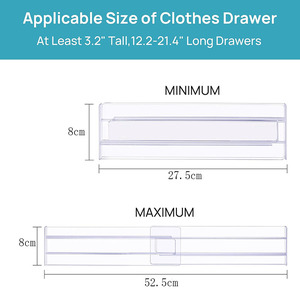 8-delige set verstelbare ladeverdelers, transparante kunststof ladescheiders voor kleding - Product Image 4