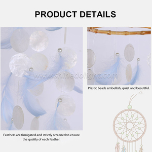 Natural Shell <span class=keywords><strong>Dream</strong></span> Catcher ornamenti per la casa regali innovativi campanelli eolici piume Dreamcatcher decorazioni per arazzi da esterno - Product Image 4
