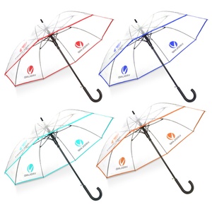 Easy Grip Straight Handle Manual Clear PVC Panel Bubble <b>Umbrella</b> Adults-Business Gifts Modern Customized Color Lightweight 97cm - Product Image 1