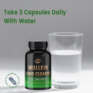 Private Label OEM Mullein Leaf Extract for Lung Health Quercetin NAC 15-in-1 Supplement Lung Support & Cleanse for Men and Women - Product Image 4