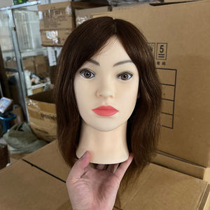 Vente en gros, mannequin de salon de beauté, de coiffure, formation de coiffure, cheveux synthétiques, tête de mannequin d'entraînement pour la couleur <span class=keywords><strong>blonde</strong></span> - Product Image 2