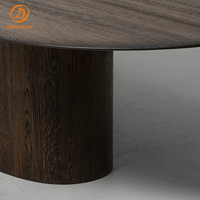 Table basse ovale basse durable, meubles de salon mobiles avec motif rectangulaire/carré pour l'entrée de la maison