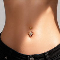 Perle en forme de cœur perforée pour femme, en acier inoxydable électroplaqué, bijou de piercing pour nombril multi-styles, cadeau décoratif