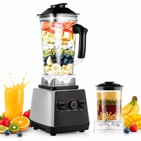 1200W 2,5L Heavy Duty Blender 2-in-1 met droge molen, variabele snelheid professionele smoothie maker voor commerciële keuken en bar