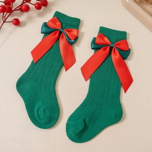 Nouvelles chaussettes <span class=keywords><strong>de</strong></span> Noël pour enfants, chaussettes hautes en coton avec nœud style princesse pour bébés, <span class=keywords><strong>de</strong></span> 6 <span class=keywords><strong>mois</strong></span> à <span class=keywords><strong>15</strong></span> ans, cadeaux <span class=keywords><strong>de</strong></span> Noël - Product Image 6