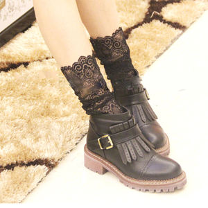 Японские белые дизайнерские кружевные носки с напуском для девочек - Product Image 5