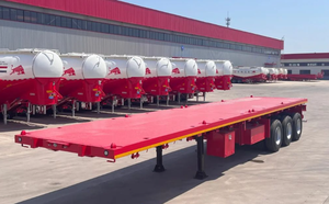 Semi-remorque à plateau plat de 40 pieds avec ressorts à lames mécaniques à 3 essieux, service professionnel, prix abordable, avec renfort - Product Image 6