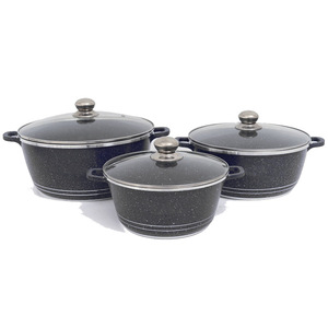 Granit Kochgeschirr <span class=keywords><strong>Set</strong></span> Grau 5PCS Antihaft Druckguss Aluminium Duty Heavy Gadget Kit Langlebiges spülmaschinen festes Kochgeschirr <span class=keywords><strong>Set</strong></span> - Product Image 6