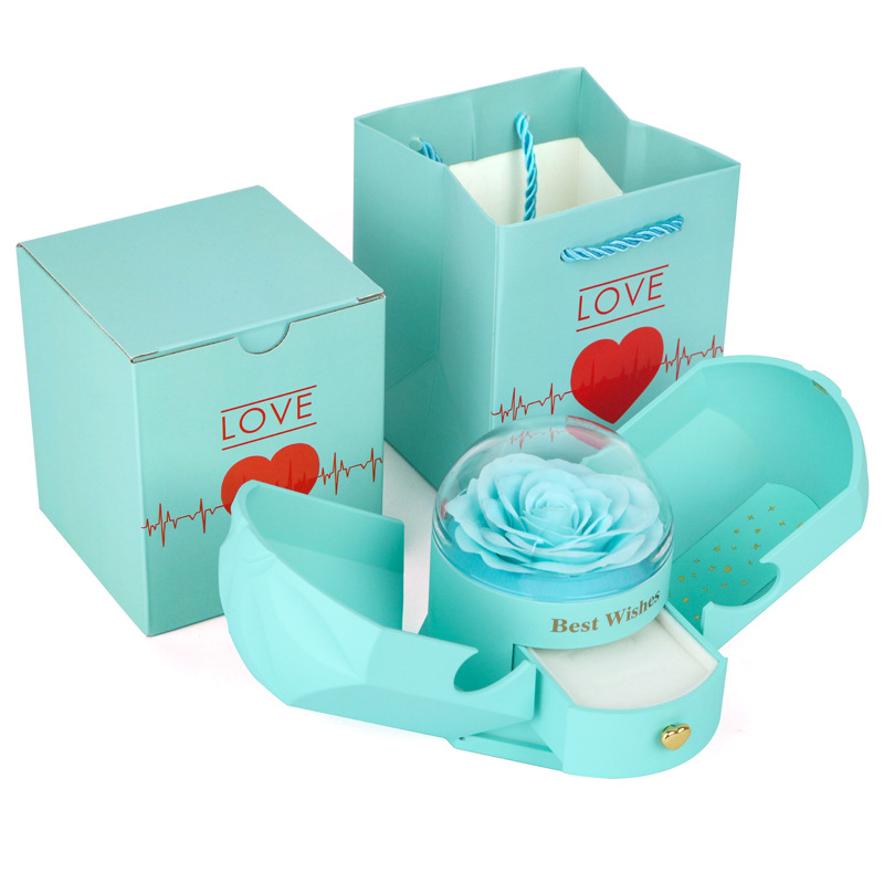 Bleu avec Rose Éternelle