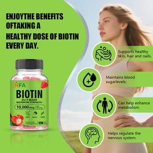Factory Wholesales Regulate Nervous System <b>Biotin</b> 10000mcg <b>Gummies</b> Hair Skin Nails Nourishment with <b>Biotin</b> Supplement - Product Image 3
