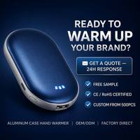 Calentador de Manos Eléctrico con Banco de Energía de 5200mAh 35-48 ° Calentador Inteligente C Smart Temp de Doble Cara, Recargable por USB-C en 5 Segundos, de Aluminio, OEM