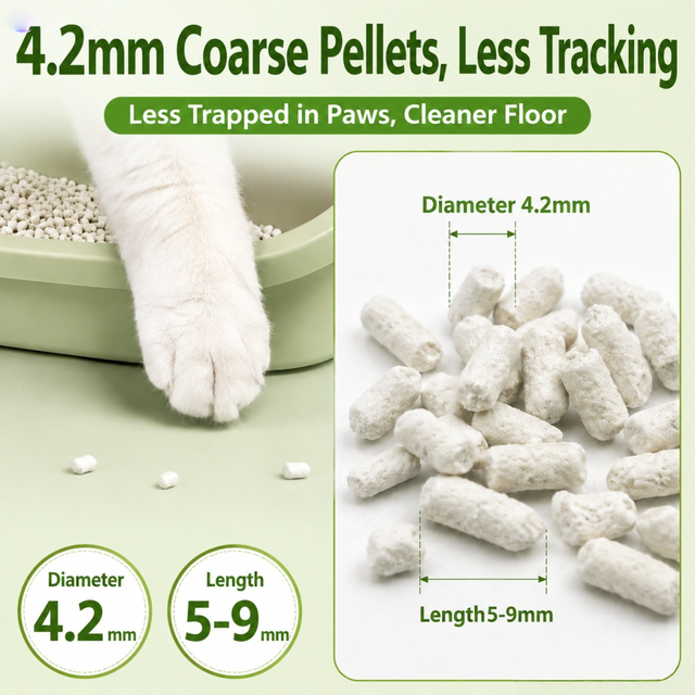 Eco Friendly Biodegradable Bamboo Core Fiber Cat Litter Fast Clumping Low Tracking Dust Free Highly Absorbent Flushable Natural