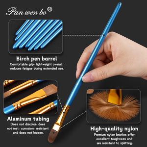 Panwenbo 12Pcs Nylon Tóc Nghệ Thuật Chuyên Nghiệp Bàn Chải Màu Nước Sơn Bàn Chải Nghệ Sĩ Người Mới Bắt Đầu Acrylic Sơn Dầu Bàn Chải Thiết Lập - Product Image 3