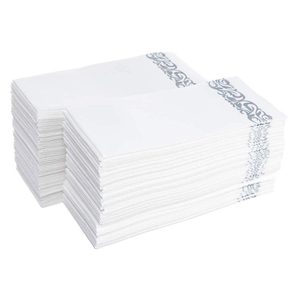 Serviettes de salle de bain décoratives jetables Serviettes d'invité en lin absorbant doux 100pcs Essuie-mains en or <span class=keywords><strong>blanc</strong></span> pour serviettes de table - Product Image 3
