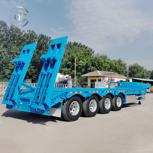 100T Cargadoras pesadas Acero y carbono Cargador bajo Semi-Remolque Máquina de transporte Semirremolque de cama baja a la venta - Product Image 3